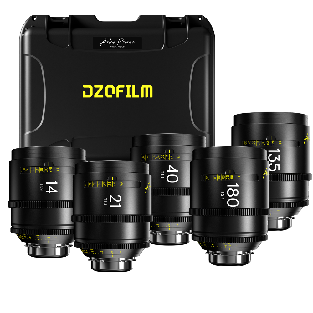 DZOFilm - Arles 5-Lens Kit 14/21/40/135/180 mm FF/VV Prime Cine Lens (PL)