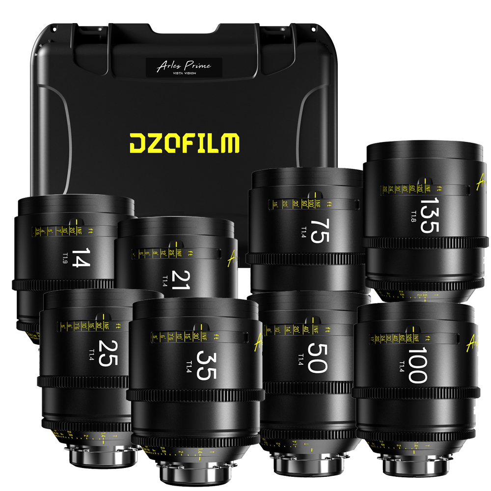 DZOFilm - Arles 8-Lens Kit 14/21/25/35/50/75/100/135 mm FF/VV Prime Cine Lens (PL)